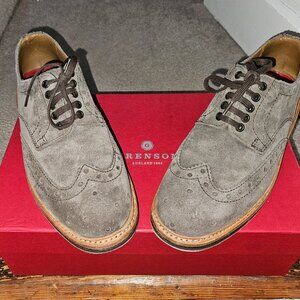 Grenson Archie Brogue Suede Shoes - Dark Brown [Size 6]